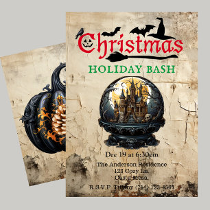 Gothic House Halloween Christmas Holiday Bash Invitation