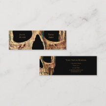 Gothic Human Skull Face Brown Green Tattoo Shop