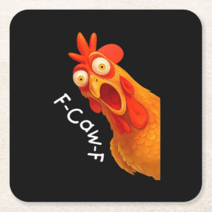 Gothic Humor Funny F Caw F Crow Design Square Paper Coaster