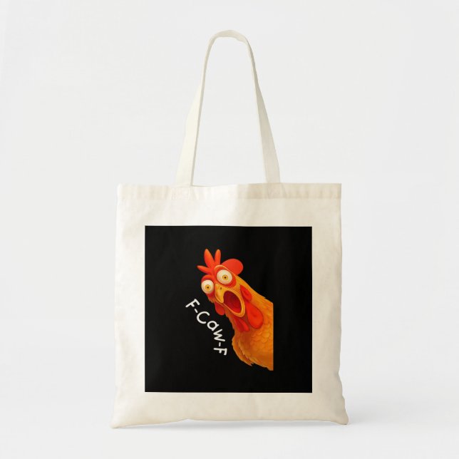 Gothic Humour Funny F-Caw-F Crow Tote Bag (Front)