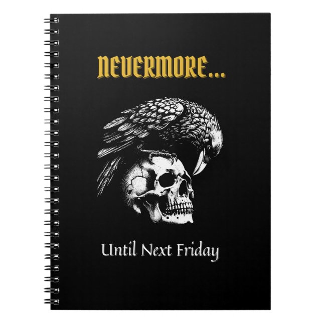 Gothic Humour with Raven and Skull Notebook (Front)