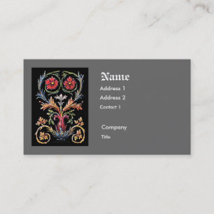 Gothic Illuminated Floral Business Card Template