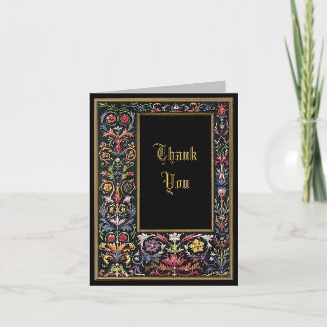 Gothic Illuminated Manuscript Thank You Card (Front)