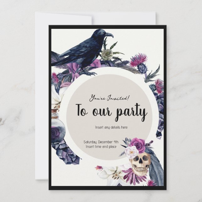 Gothic Inspired Party Invitation (Front)
