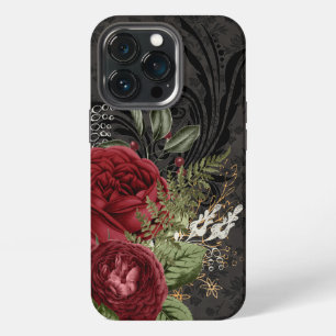 Gothic Inspired Red and Black Rose iPhone 13 Pro Case