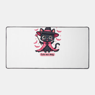 Gothic kitten in pink sweet, but bewitched Oversi Desk Mat