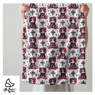 Gothic Kitten Sherpa Blanket