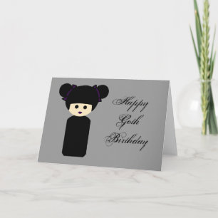 Gothic Kokeshi Birthday Card