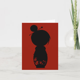Gothic Kokeshi Silhouette Note Card