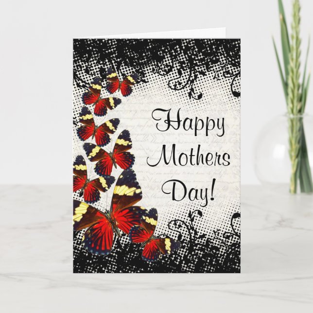 Gothic lace butterfly mothers day card (Front)