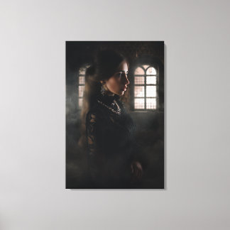 Gothic Lace Woman Misty Stone Chamber Canvas Print