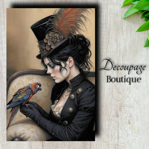 Gothic Lady Macaw Decoupage Tissue Paper
