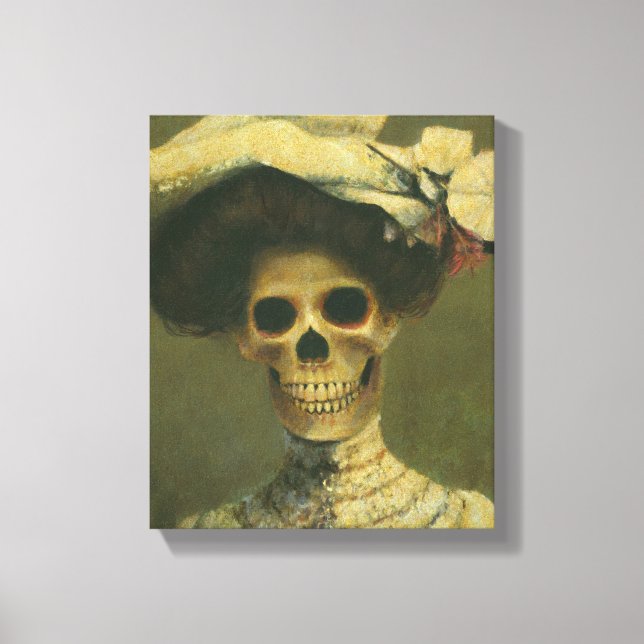 Gothic Lady Skeleton Canvas Print (Front)