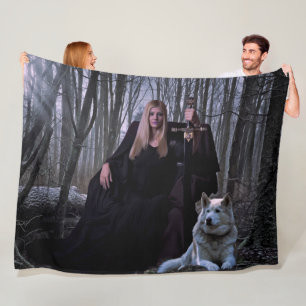 GOTHIC LADY with HER PET Fleece Blanket