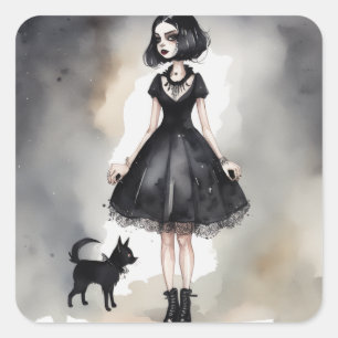 Gothic LBD Sticker for Dark Elegance