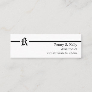 Gothic Letter "K" Classic English Initial Mini Business Card
