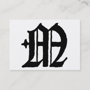 Gothic Letter "M" Classic English Initial Business Card