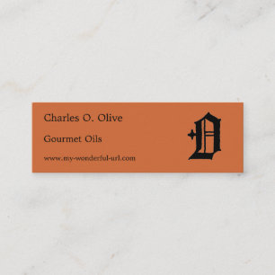 Gothic Letter "O" Classic English Initial Mini Business Card