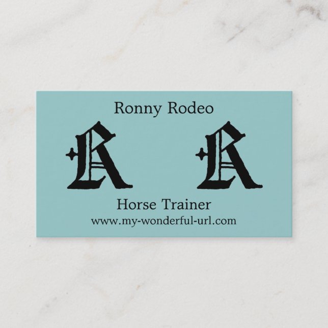 Gothic Letter "R" Classic English Initial Business Card (Front)