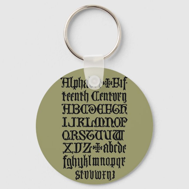 Gothic Letters Keychain (Front)