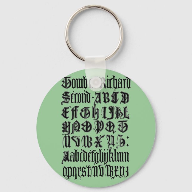 Gothic Letters Keychain (Front)