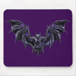 Gothic Liquid Metal Bat Purple Crystal Vampire Mou Mouse Pad