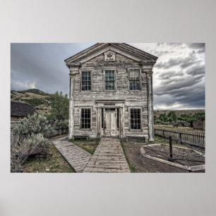 GOTHIC LODGE and SCHOOL - BANNACK MONTANA Poster