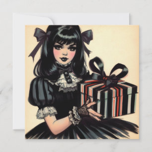 Gothic Lolita Spooky Goth Christmas  Holiday Card