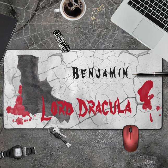Gothic Lord Dracula Vampire Halloween Desk Mat (Gothic Lord Dracula Vampire Desk Mat ©Susanne Sachers - Sunny Mind 🌞)