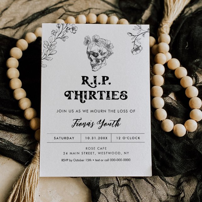 Gothic Love 40th Birthday Invitation, RIP 30's Invitation (Creator Uploaded)