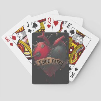 Gothic "Love Bites" Anatomical Heart Illustration Playing Cards