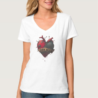 Gothic "Love Bites" Anatomical Heart Illustration T-Shirt