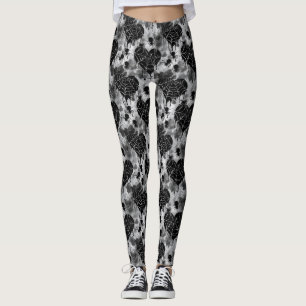 Gothic Love Spooky Spider Web with Hearts Leggings