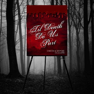 Gothic Luxe   Black and Red Bloody Drip Welcome Poster