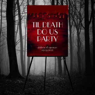 Gothic Luxe   Black Red Bloody Drip Gore Welcome Poster