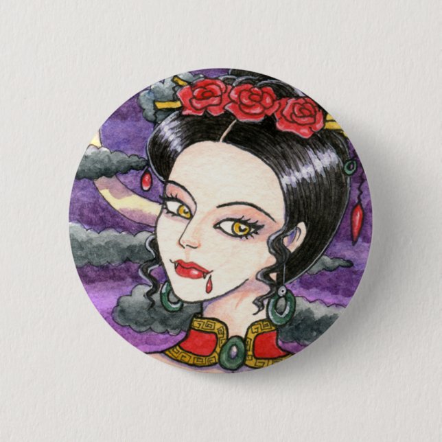 Gothic Magic Vampire Fantasy Button by Ann Howard (Front)