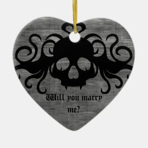 Gothic marriage proposal ceramic tree decoration