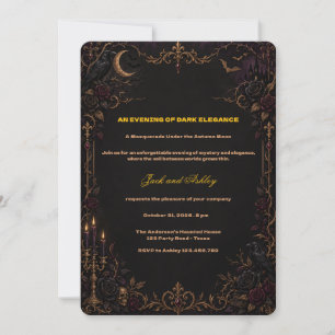 Gothic Masquerade Halloween Party Invitation