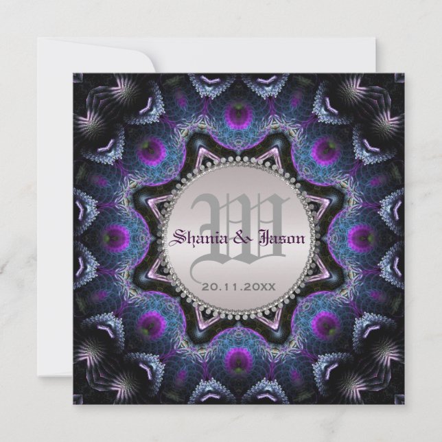 Gothic Mediaeval Magic Purple Wedding Invitation (Front)