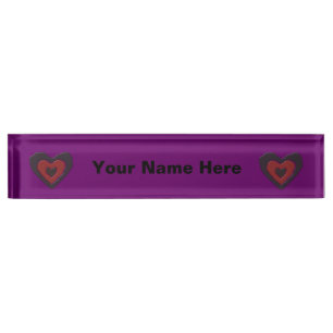 Gothic Melting Love Heart Custom Desk Nameplate