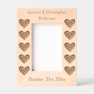 Gothic Melting Love Heart Custom Wedding Etched Frames