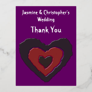 Gothic Melting Love Heart Custom Wedding Foil Holiday Postcard