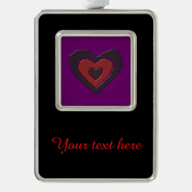 Gothic Melting Love Heart Customisable Ornament (Front)