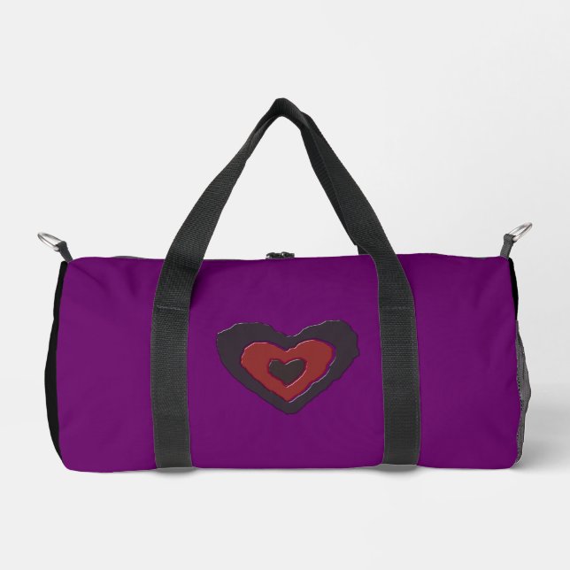 Gothic Melting Love Heart Duffle Bag (Front)
