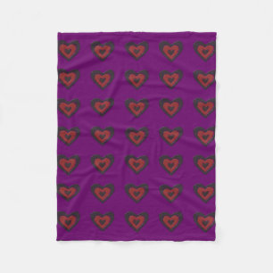Gothic Melting Love Heart Fleece Blanket