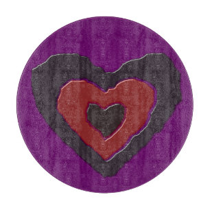 Gothic Melting Love Heart Glass Cutting Board