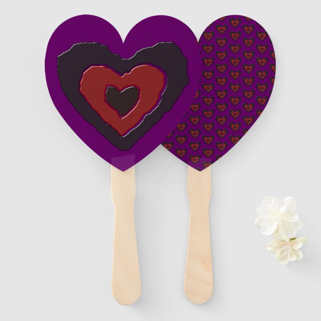 Gothic Melting Love Heart Hand Fan (Front and Back)