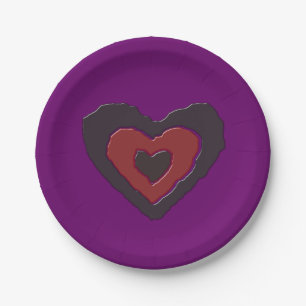 Gothic Melting Love Heart Paper Party Plates