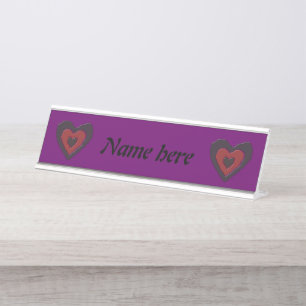 Gothic Melting Love Heart Personalised Desk Name Plate