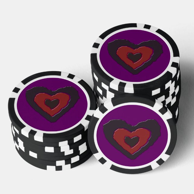 Gothic Melting Love Heart Poker Chips (Stack)